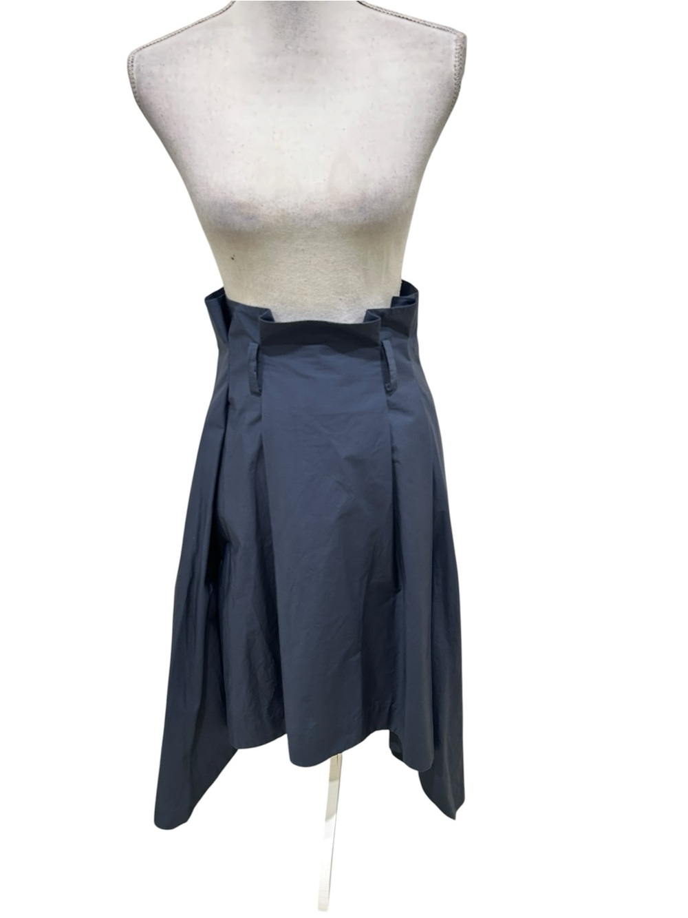 NWT COS Slate Blue handkerchief Asymmetrical hem high Waist poplin Skirt size 6 - Picture 2 of 9